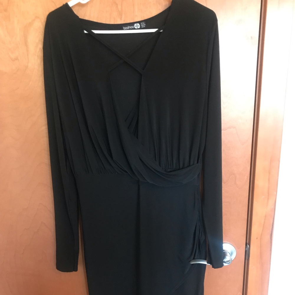 Black plus size cocktail dress